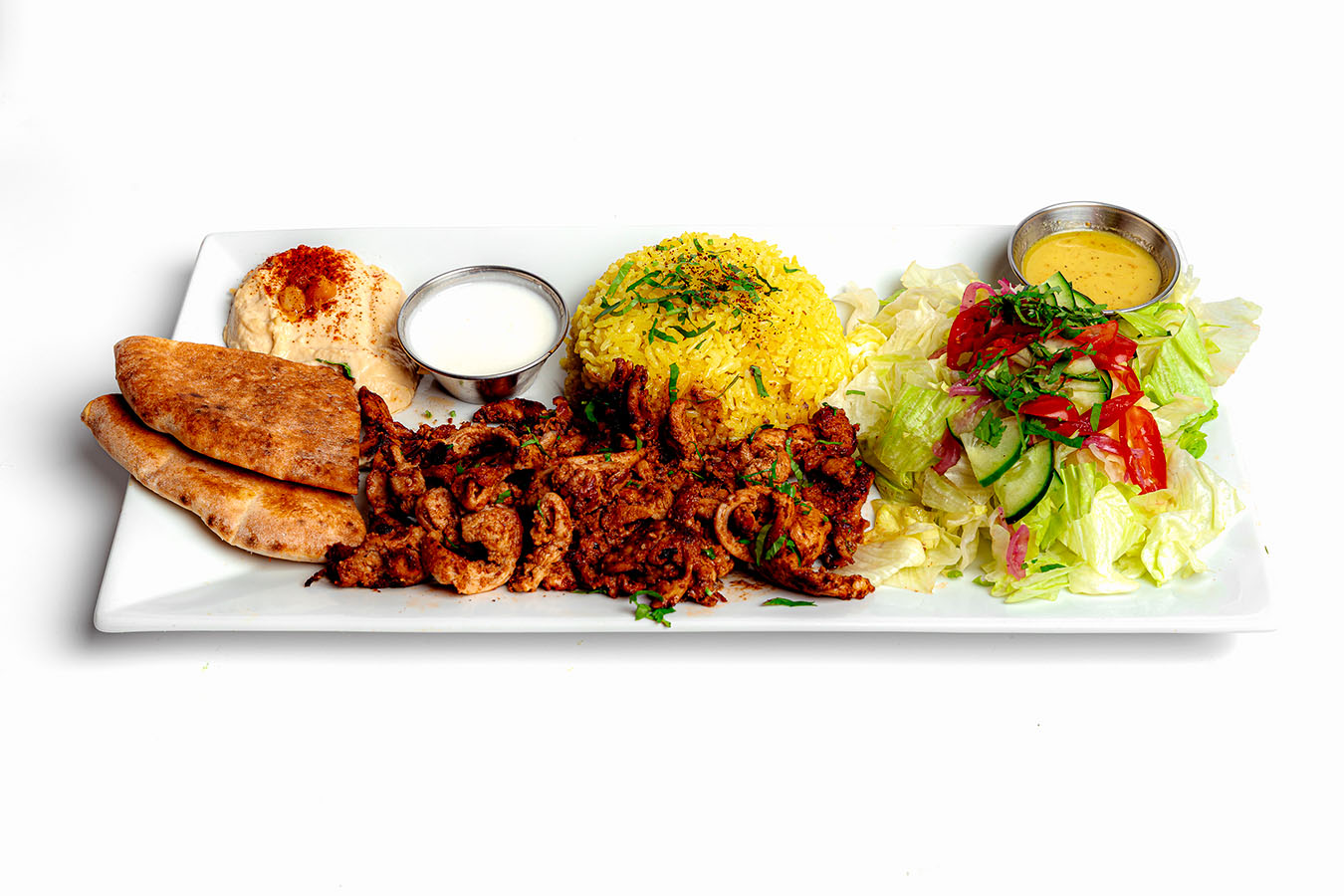 Shawarma Plate at Greens N Grills in Union City